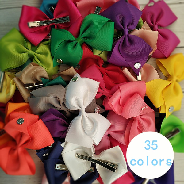 JOJO SIWA children bowknot copy spring new purecolor bowknot kid cute sweet bows for little girls high quanlity fabric