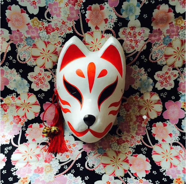 Japanese Fox Mask Full Face Hand-Painted Hotarubi no Mori e Cosplay Mask Halloween Masquerade Animal Masks High Quliay