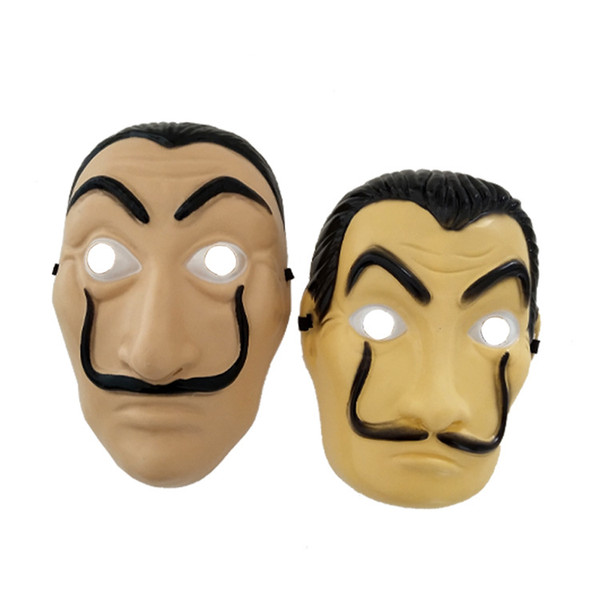 Halloween Mens Scary Mask La Casa De Papel Salvador Dali Cosplay Costume Accessories Male Funny Mask