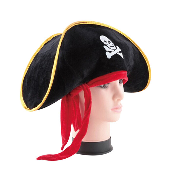 Wholesale-Pirate Captain Hat Skull Crossbone Cap Costume Fancy Dress Party Halloween 2016 Fashion