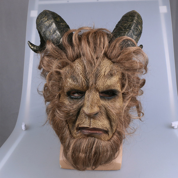 Movie beauty and beast life mask head cosplay Halloween prince beast mask