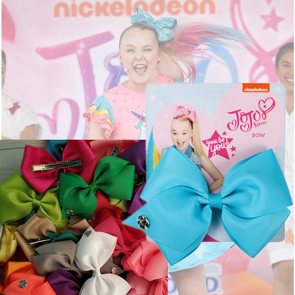 JOJO SIWA children bowknot copy spring new purecolor bowknot kid cute sweet bows for little girls