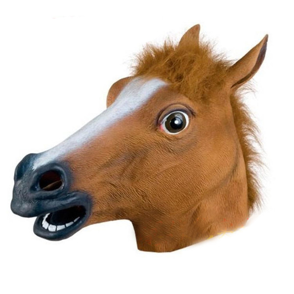 Creepy Horse Mask Head Halloween Costume Theater Prop Novelty Latex Rubber Christmas New Years Horse Head Mask Animal Costume Toys Party