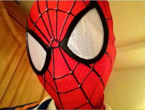 Moda The Amazing SpiderMan Fabric Adult Costume Mask lenses lens with black spiderman faceshell one size fits most