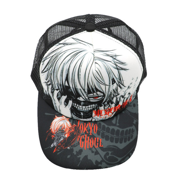 Baseball Cap with Colorful Printings of Japanese Anime Tokyo Ghoul Kaneki Ken Cosplay Kaneki Ken Hat