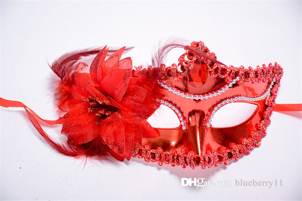 Party Mask Wedding Half Face Flower Cosplay Mask Black Red Halloween Masquerade princess Dance Party Mask