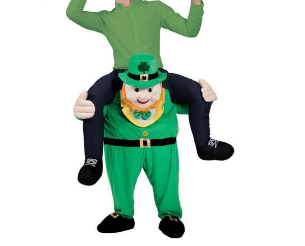 Leprechaun St Patricks Day Carry Me Mascot Costume Halloween Christmas Ride on Piggy Back Fancy Party Funny Dress Adult