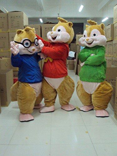 Alvin and the Chipmunks Mascot Costume Chipmunks Cospaly Cartoon Character adult Halloween party costume Carnival Costume