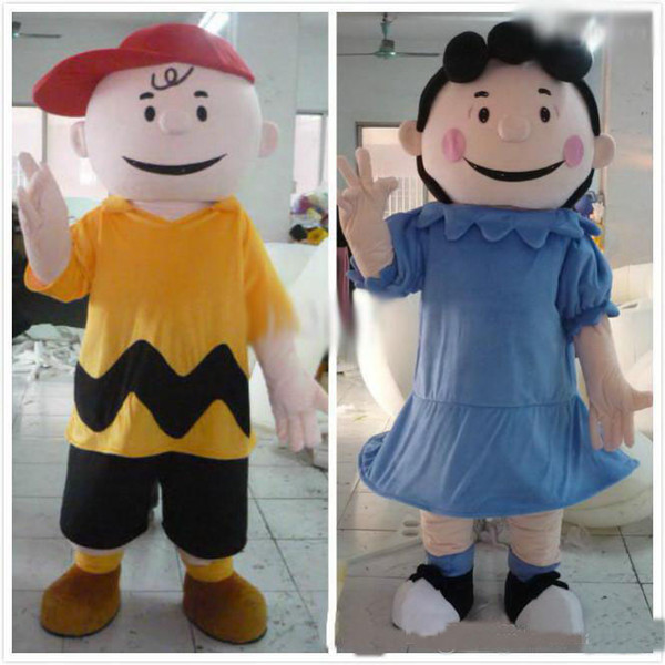 Discount factory sale EVA Material Helmet in-kind shooting cartoon character Charliee Brown mascot Lucyi adult human costume