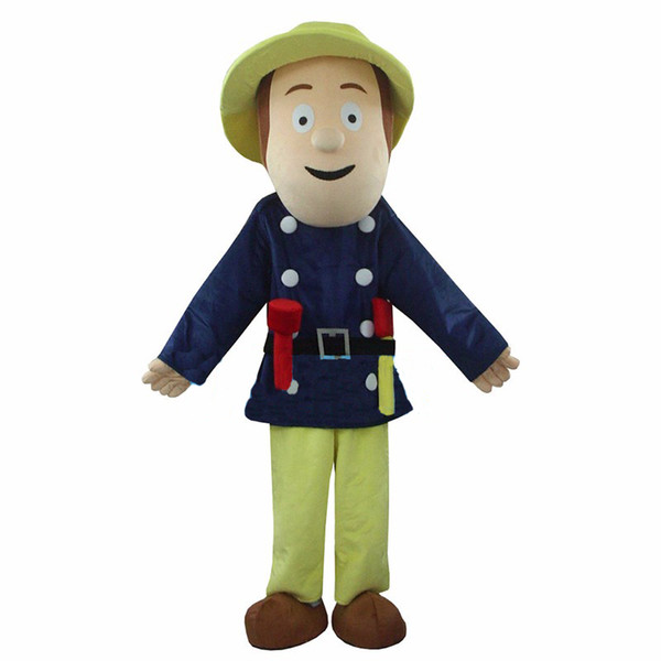 Fireman Sam Mascot Costume Firefighter Christmas Party Dress Suit 