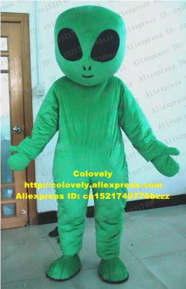 Cool Green Extra-terrestrial Alien Extraterrestrial Intelligent Beings Saucer Man Mascot Costume With Big Black Eyes No.5965