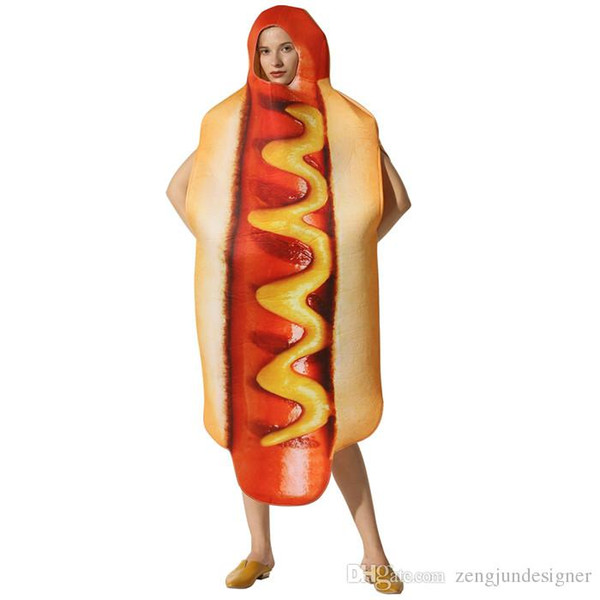 Sausage Food Print Halloween Cospaly Funny Designer Mascot Costumes Fastfood Festival Unisex Fashion Style Casual Apparel