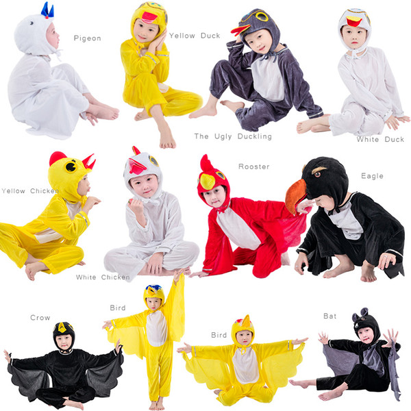 JinXuan Bird Duck Chicken Rooster Bat Eagle Pigeon Penguin Kids Children Adult Animal Costume Jumpsuit Stage Show Party mascot