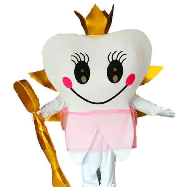 Teeth and Golden Toothbrushes Mascot Costumes Cartoon Character Adult Sz 100% Real Picture