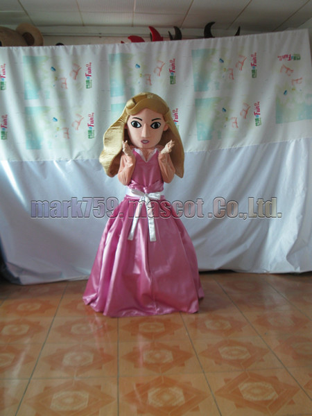 Pink skirt girl mascot costume Adult Size,princess luxurious plush toy carnival party celebrates mascot factory sales.