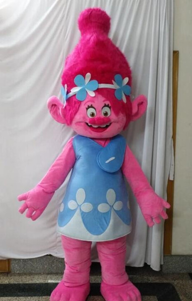 Hot ohlees actual picture cartoon movie Trolls Mascot Costume poppy branch Parade Quality Clowns Halloween party activity Character Fancy