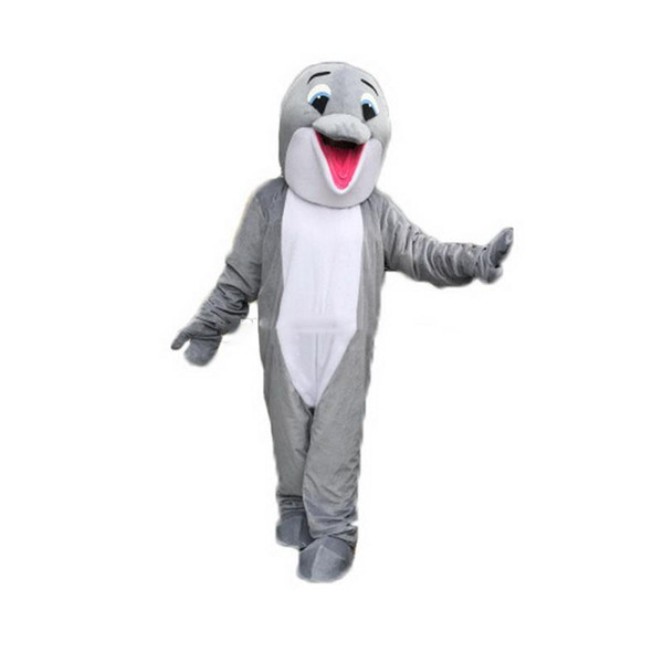 Gray dolphin Mascot cartoon, factory physical photos, quality guaranteed, welcome buyers to the evaluation and cargo photos