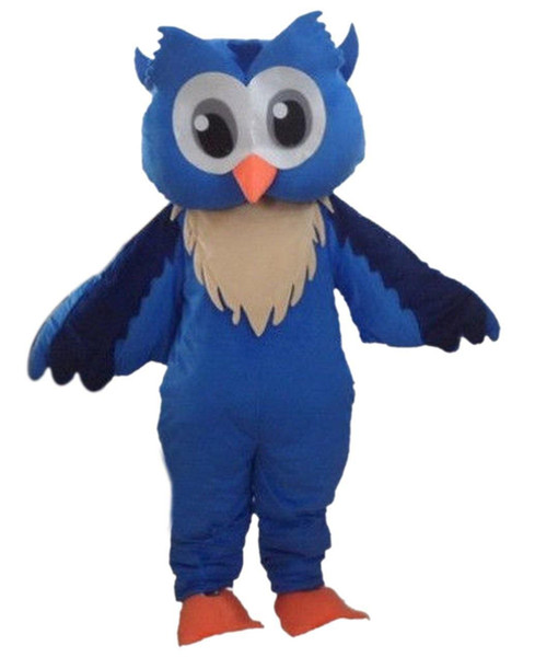 wholesale New Professional New Style Big Blue Owl Mascot Cartoon Costume Fancy Adult Size Free 