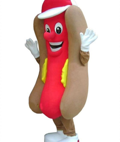 2018 HOT DOG HOTDOG MASCOT COSTUME Adult Size Fancy Dress Cartoon Character Party Outfit yourself free shipping