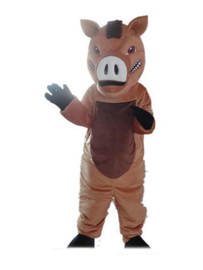 High quality hot Good vision and good Ventilation a brown boar mascot costume with big nose for adult to wear