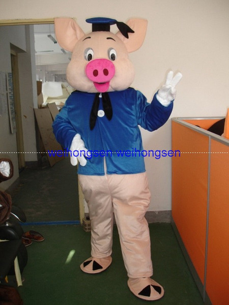 EVA Material Helmet Blue clothes pig Mascot Costumes Cartoon Apparel Birthday party Masquerade 987