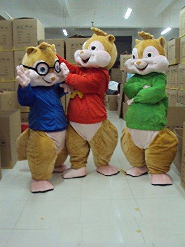 High quality Alvin and the Chipmunks Mascot Costume Chipmunks Cospaly Cartoon Character adult Halloween party costume Carnival Costume