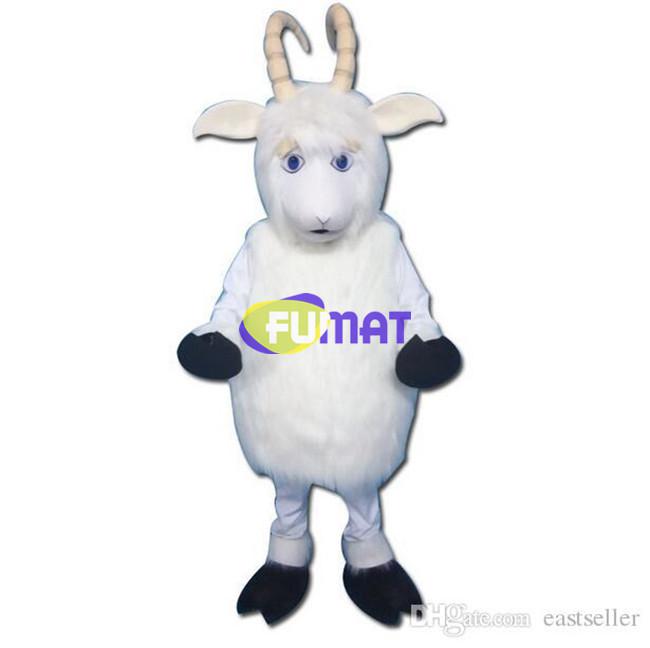 FUMAT White Goat Cartoon Mascot Costume Suit Zoo Activity Suit Halloween Party Fancy Dress Costumes Suit Pictures Customization