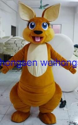 EVA Material Helmet Ultra soft velvet fabric Kangaroo Mascot Costumes Unisex cartoon Apparel Custom made Adult Size 176