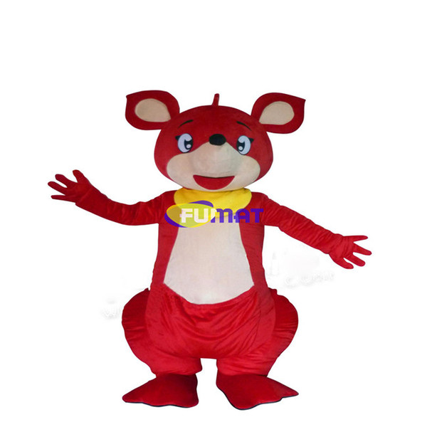 FUMAT Kangaroo Mascot Costume Animal Red Kangaroo Mascot Party Dress Christmas New Year Costumes Picture Customization