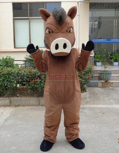 Hot Wild boar mascot costume Adult Size,pig mascot luxury plush toy carnival party celebrates mascot factory sales.