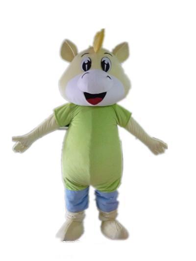 Discount factory sale Light and easy to wear a cattle mascot costume wear a green shirt for adult to wear