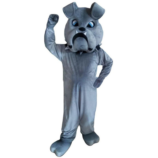 Grey Bulldog Mascot cartoon, factory physical photos, quality guaranteed, welcome buyers to the evaluation and cargo photos