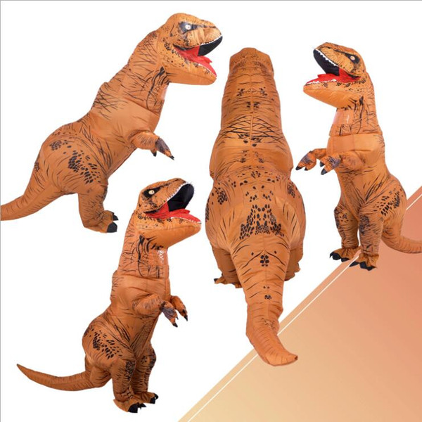 Adult INFLATABLE T REX Costume Xmas Halloween Dinosaur Mascot Blow Up Costumes Tyrannosaurus Rex Clothing Party Gift