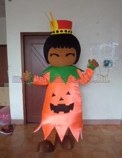 Halloween girl mascot costume Adult Size,Pumpkin girl luxury plush toy carnival party celebrates mascot factory sales.