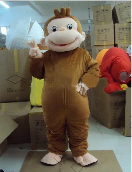 Curious George Monkey Adult Mascot Costume For For valentine's day/birthday Size : S M L XL XXL