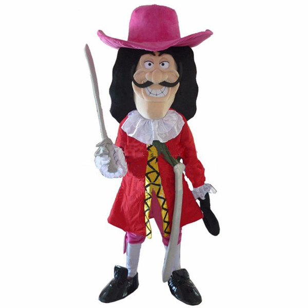 High quality Vikings Pirate Captain Hook Mascot Costume Fancy Dress Adult 