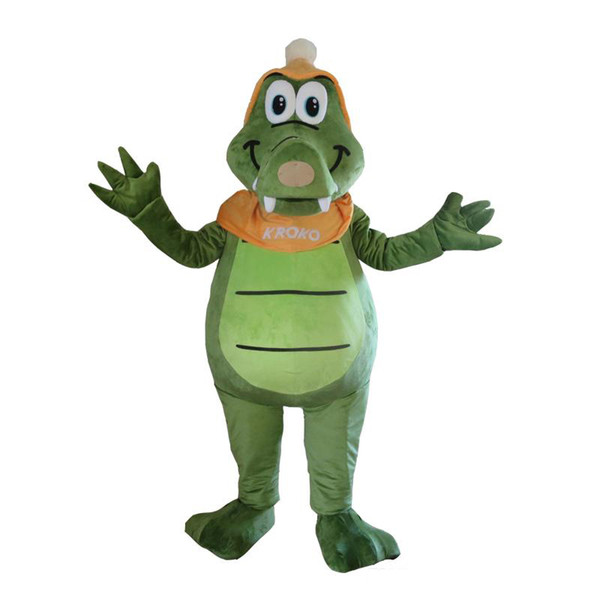 hot sale Adult Green Crocodile Mascot Costume Carnival Festival Commercial Advertising Party Dress With Fan In Head