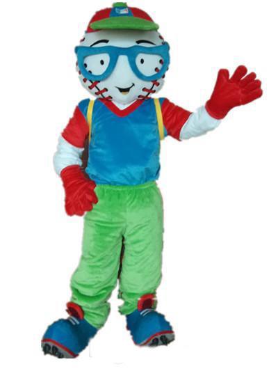 Discount factory sale Good vision and good Ventilation a base ball mascot costume with a glasses for adult to wear