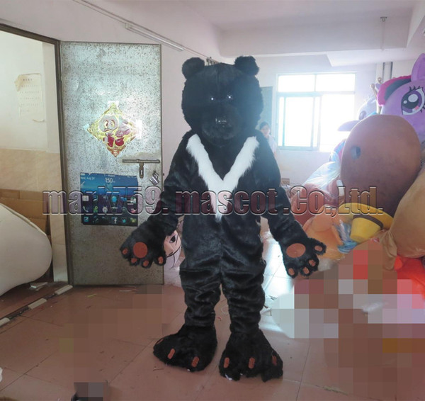 Black bear mascot costume Adult Size,lovely bear luxurious plush toy carnival party celebrates mascot factory sales.