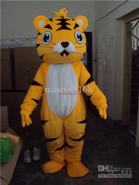 High Quality Lovely Yellow Tiger Mascot Cartoon Costume Christmas Hallowmas Party Fancy Dress