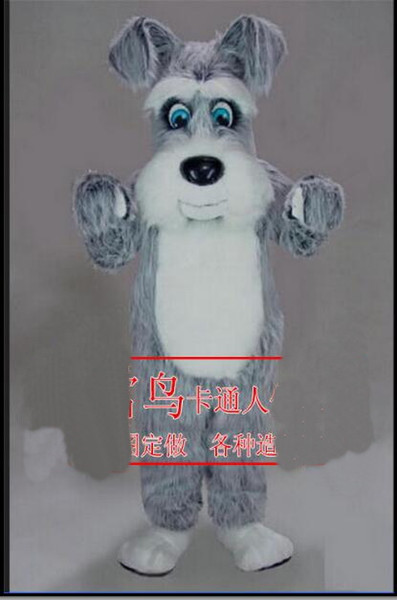 High quality The grey wolfdog schnauzer mascot costume grey dog