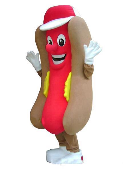 Factory direct sale Adult Professional Deluxe Hot Dog No Mustard Mascot Costume Mask Fastfood with 