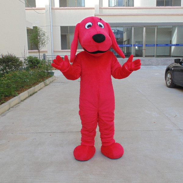 Big Ears Red Doggie Super Lovely Dog Mascot Costume Adult Size Halloween Party Fancy Dress 