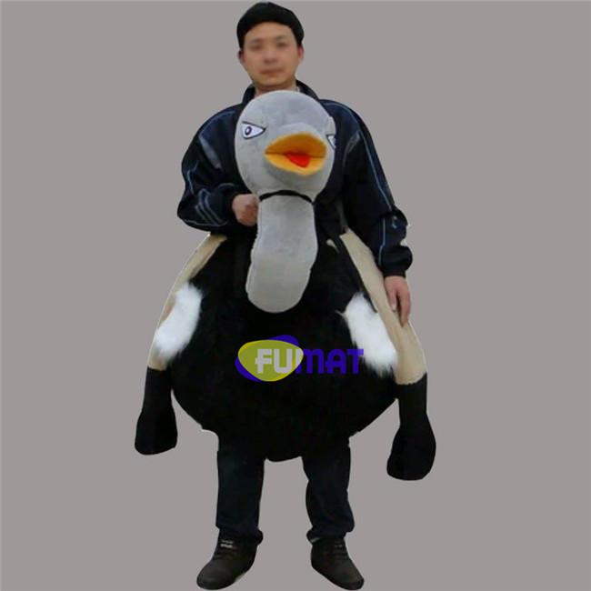 FUMAT Black Ostrich Mascot Costume From Tallstrider Character Antimated Doll Garment Charming Walking Dress Pictures Customization