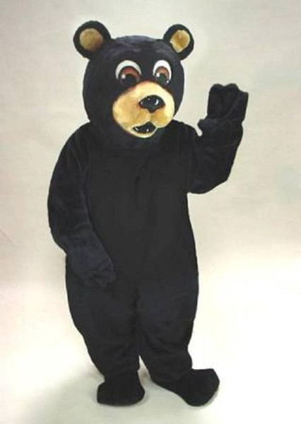 High quality black bear mascot costume adult size factory custom