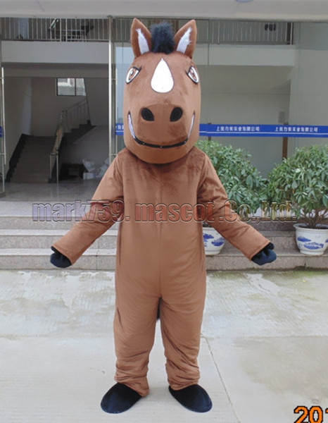 Brown horse mascot costume Adult Size,horse mascot luxury plush toy carnival party celebrates mascot factory sales.