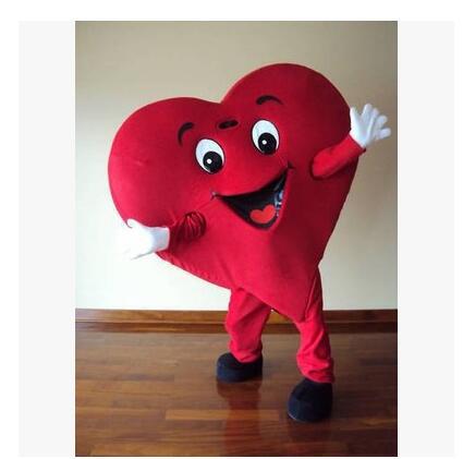 High quality Classical style Red Heart Adult Mascot Costume For Valentine's day Adult Size Fancy Dress Cartoon Outfits Suit