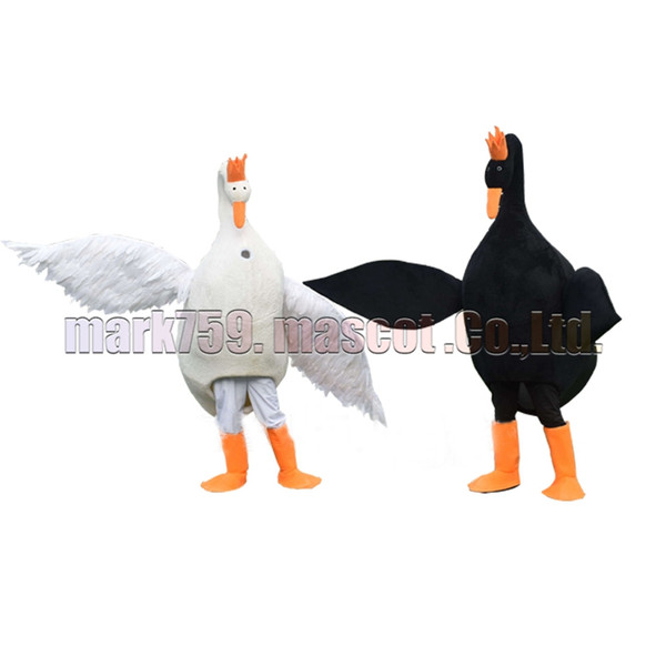 swan mascot costume Adult Size, swans luxurious plush toy carnival party celebrates mascot factory sales.