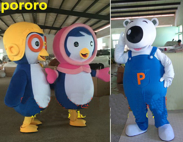 2016 new High quality penguin Pororo mascot costume Bobo bear Mascot Costumes