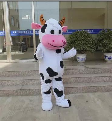 Hot sale!! PROFESSIONAL FARM DAIRY COW Mascot Costume cartoon Fancy Dress 